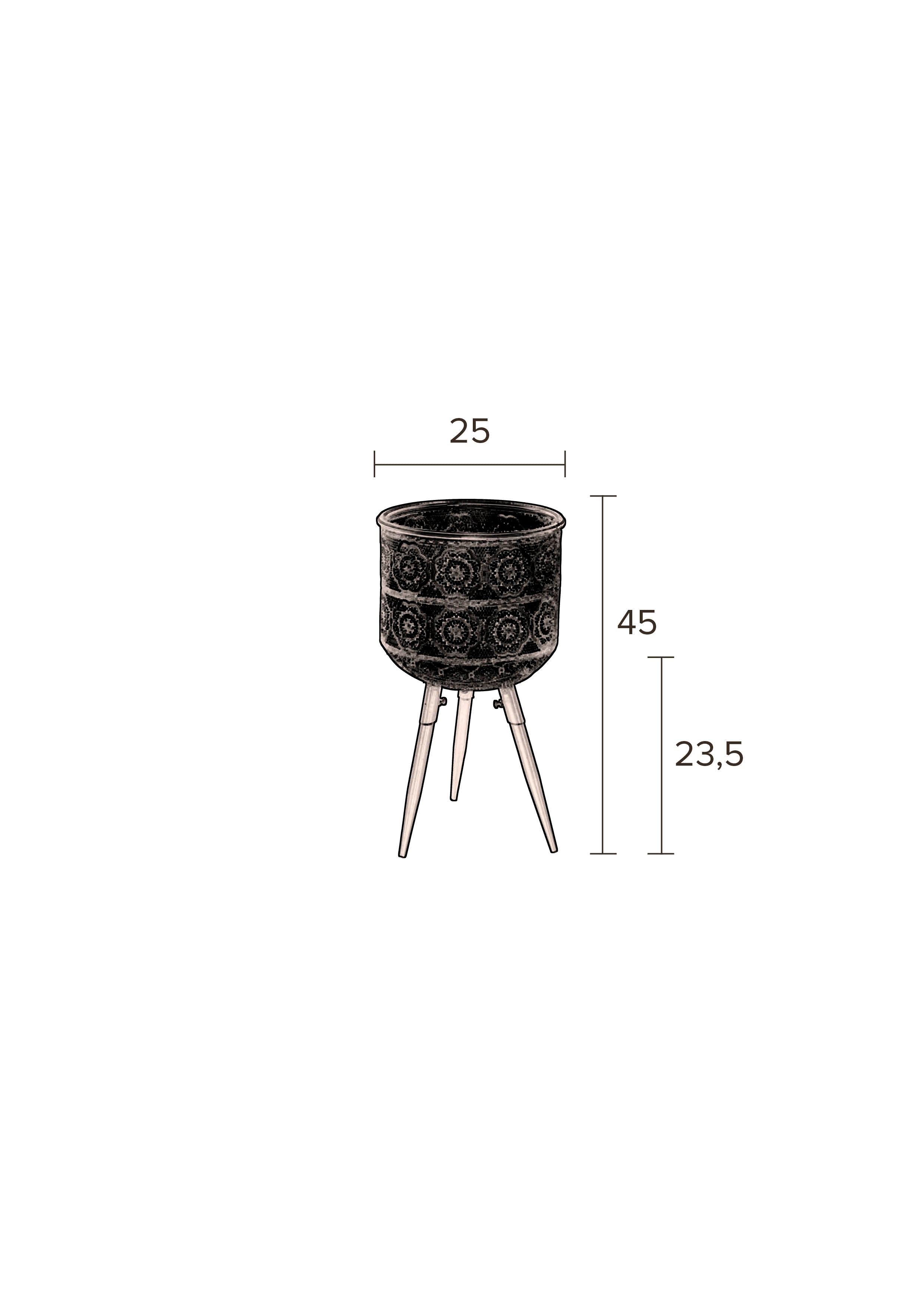 Dutchbone Botanique Green & Gold Planter Medium